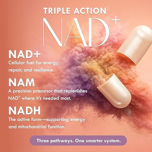 Miniatura 2 de Suplemento NAD+ - Fórmula liposomal de triple acción NAD+ y NADH para energía celular, apoyo mitocondrial y longevidad, desarrollada por el Dr.