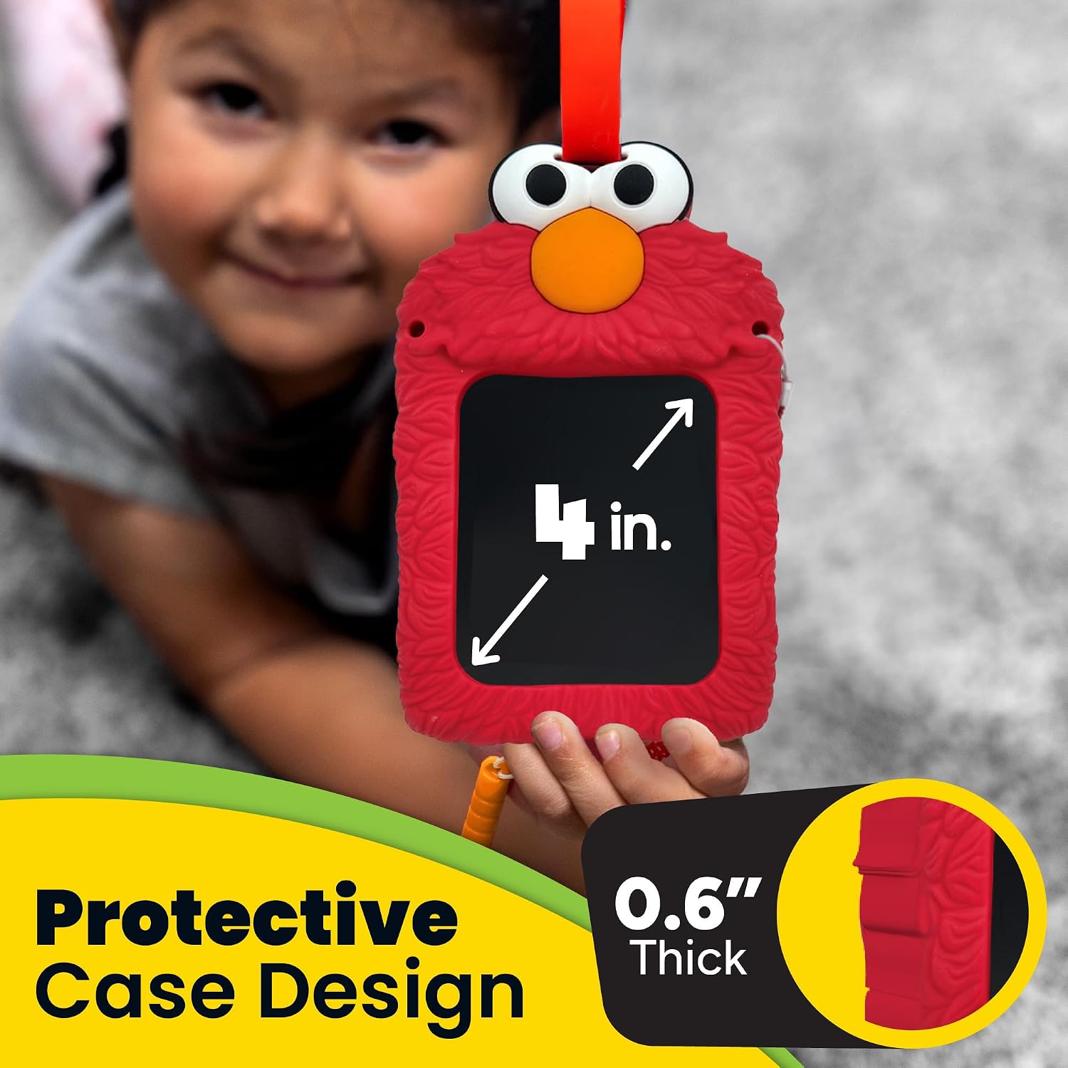 Boogie Board Elmo LCD Doodle Pal for Kids – Reusable 4” LCD Writing Tablet, Mess-Free Drawing Pad with Stylus, Travel Toy for Toddlers Ages 3+, Sesame Street Elmo Toy