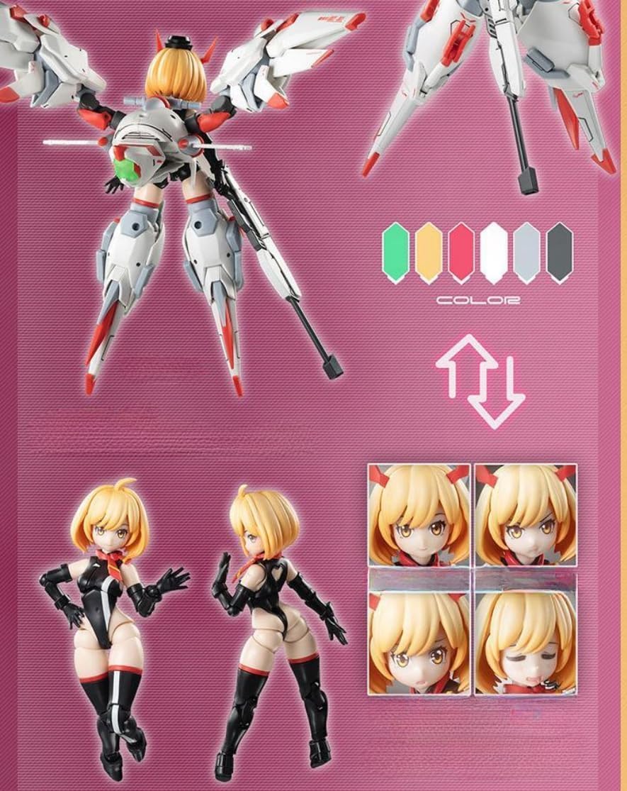Hemoxian BigFirebird x Plastic Model Kits: Full-Time Jijia, Kelly Janet, Mecha Musume, Anime Style Collectible Action Figures