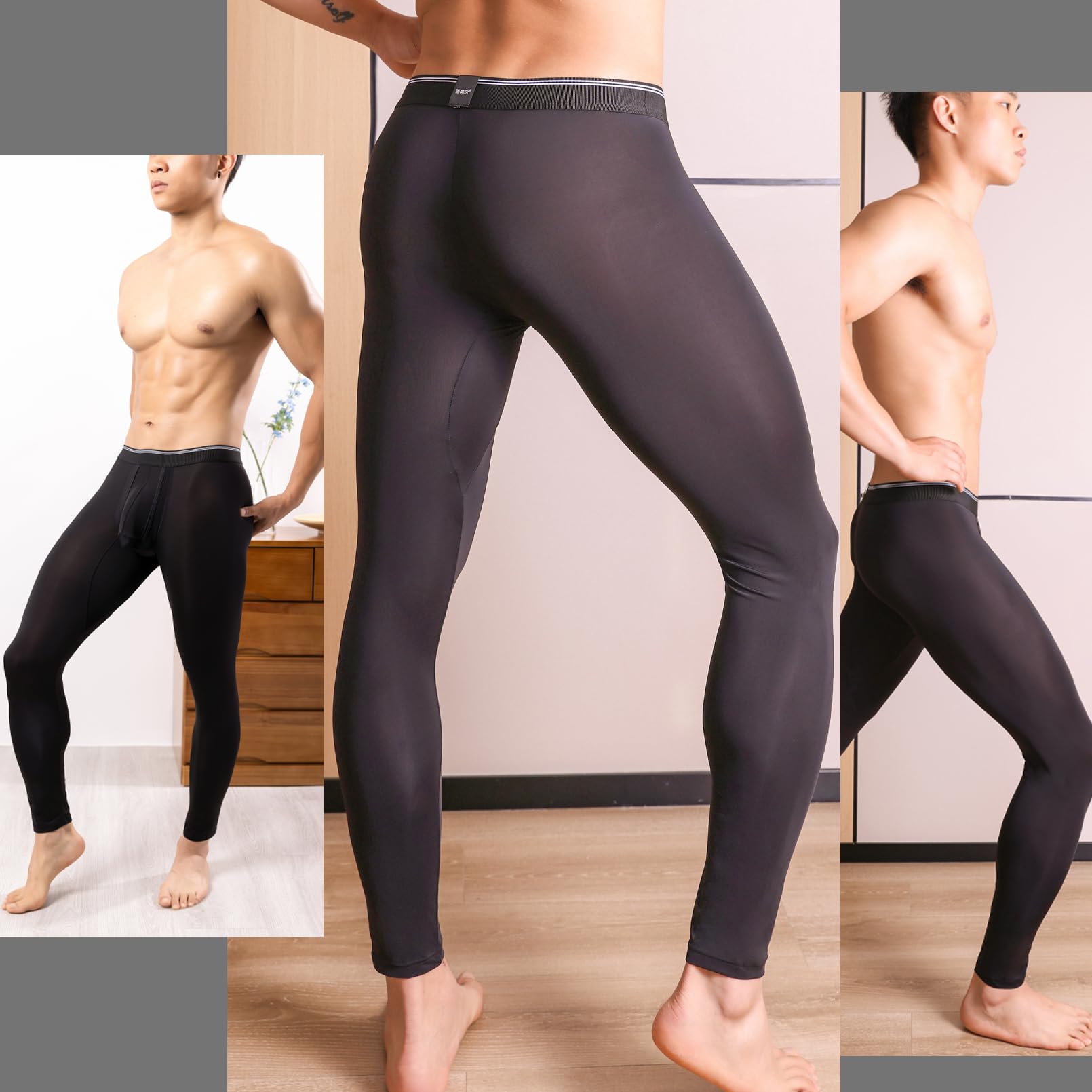 Pantalon de compression pour homme, long, legging, pantalon de course, respirant, sous-vêtement fonctionnel, collant double poche, sous-vêtement éléphant