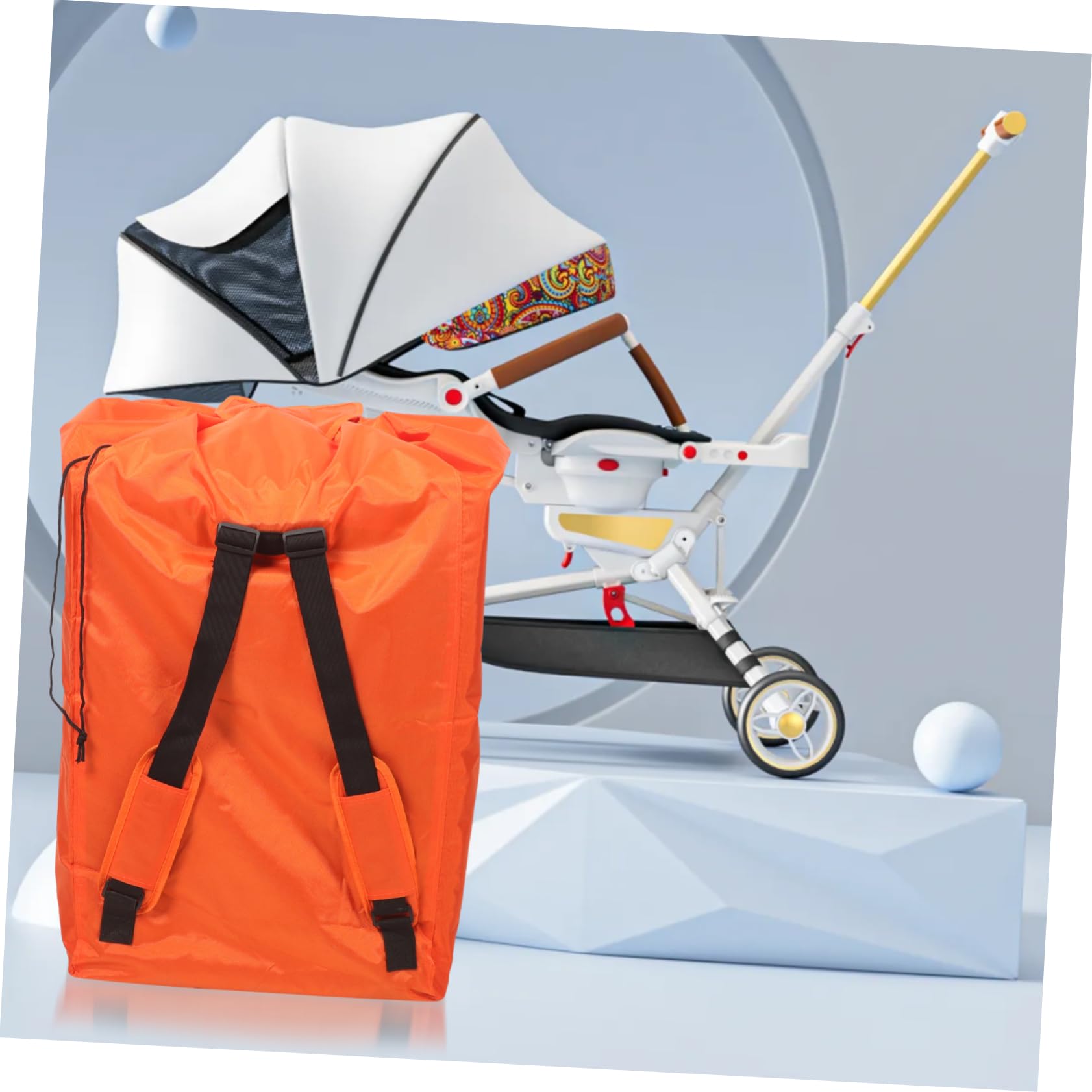 MAGICLULU Borsa Portaoggetti per Passeggino e Seggiolino Auto, Oxford Arancia, Pieghevole e Comoda, per Viaggio