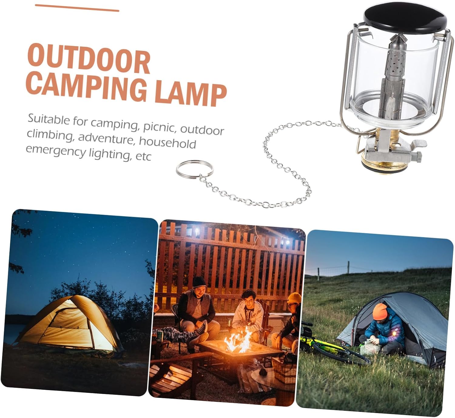 Outdoor Camping Gas Lantern with Propane Fuel Portable Bright Tent Lamp for Emergency Lighting and Heating Includes Storage Bag and Easy to Use for Hiking and Backyard Activities