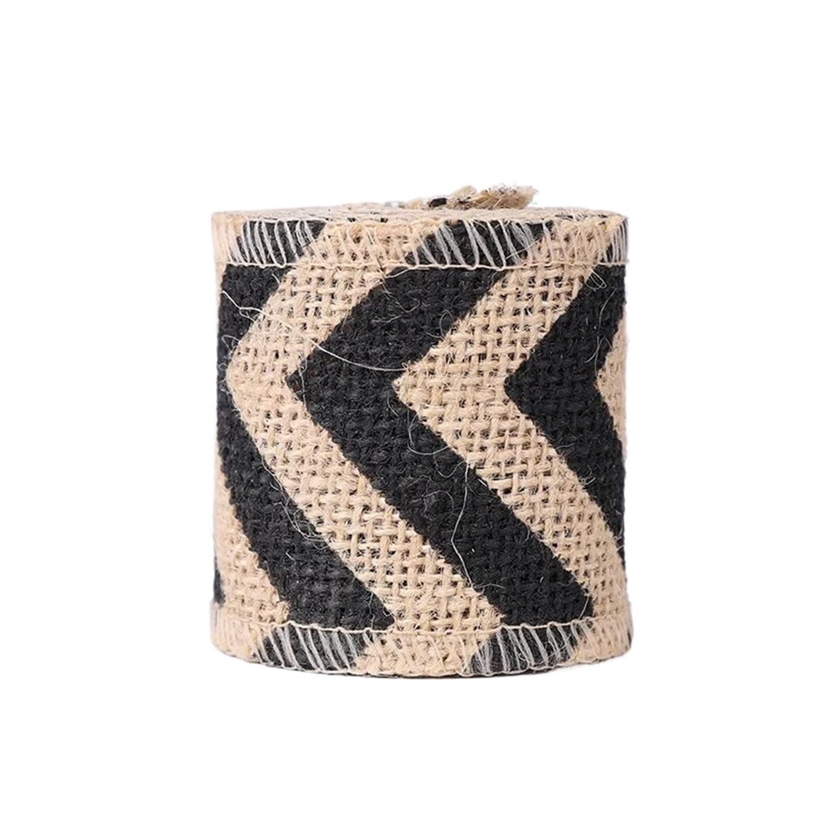 wstążka jutowa, Wstążka jutowa o szerokości 6 cm i rolce 2 m, wielokolorowa(Black)