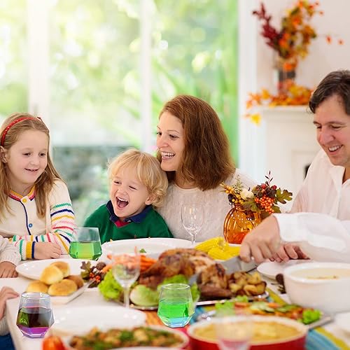 Miniatura 7 de Juego de 12 copas de vino iridiscentes sin tallo de 10.5 onzas de arco iris para cóctel, whisky, Navidad, boda, fiesta de cumpleaños, hogar, bar,
