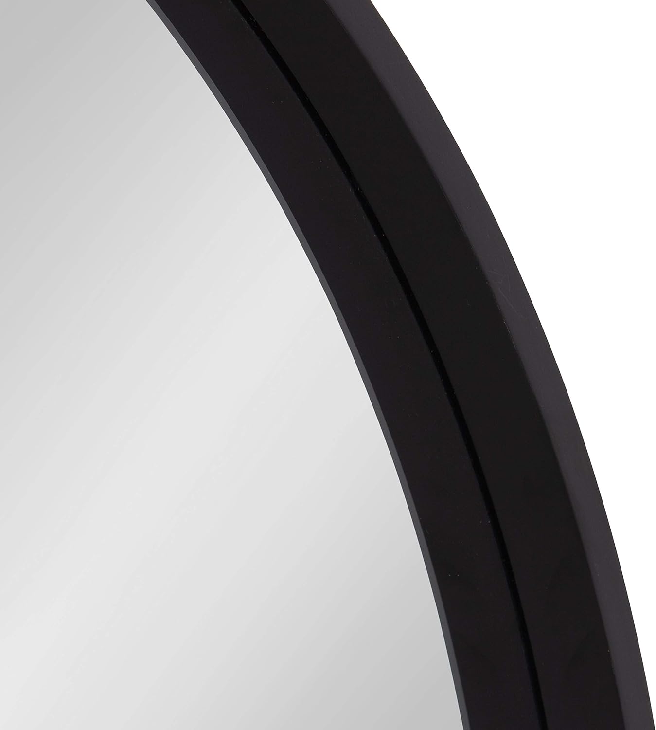 Kate and Laurel Travis Round Wood Wall Mirror, 31.5" Diameter, Black, Modern Wall Décor Accent
