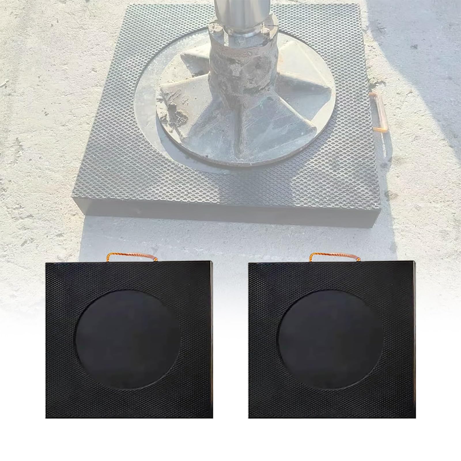 Patins de stabilisation de grue antidérapants avec surface texturée de 4cm d'épaisseur