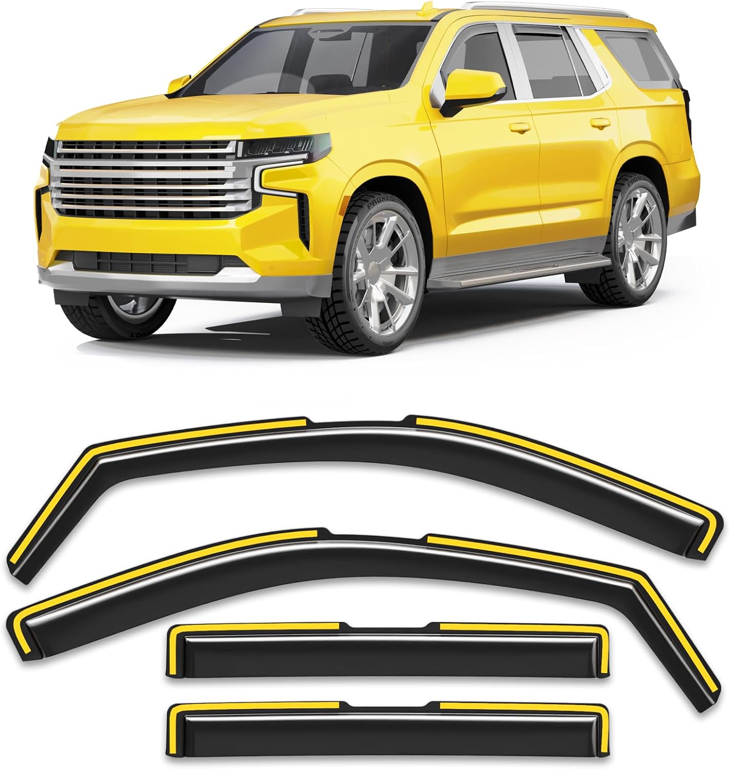 in-Channel Window Rain Guard for Fit for Chevy Tahoe/Cadillac Escalade/GMC Yukon 2021-2026 Rain Guards Side Window Visors Low Profile Vent Visor Window Deflectors Vent Shades Car Accessories