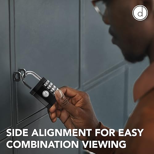 Miniatura 4 de Candado de combinación de 4 dígitos (paquete de 2)  para cerradura de gimnasio, cerradura de casillero escolar, valla al aire libre y