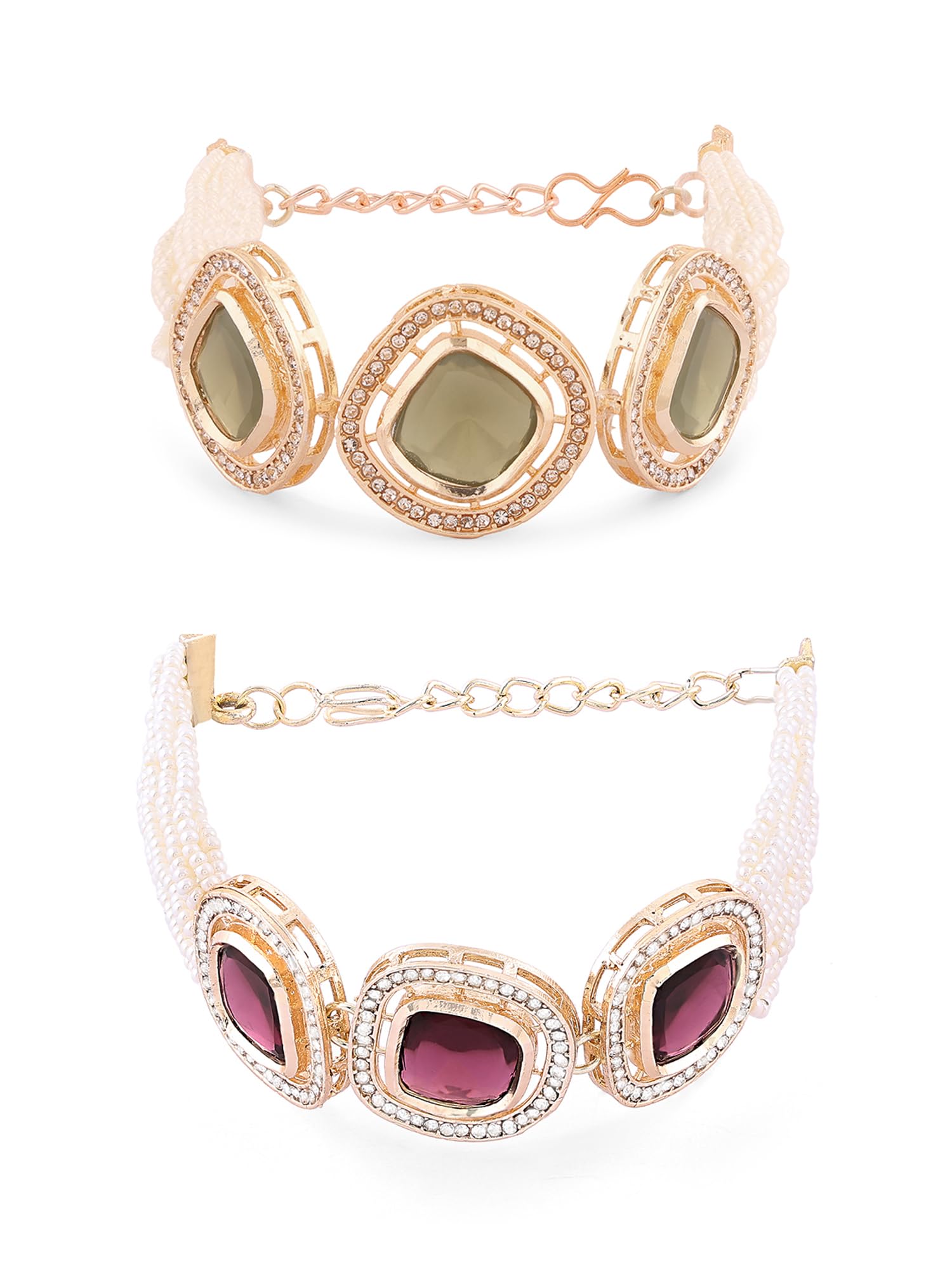 See full amazon price history chart for ZAVERI PEARLS Set Of 2 Purple & Green Multistrand Dazzling Austrian Diamonds & Beads Bracelet For Women-ZPFK16875 ZAVERI PEARLS Set Of 2 Purple & Green Multistrand Dazzling Austrian Diamonds & Beads Bracelet For Women-ZPFK16875 (B0CMHG44K9) Amazon Price History, Amazon Price Tracker