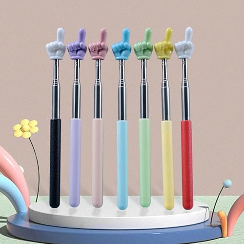 Miniatura 3 de Hatleues Puntero telescópico para profesor, forma de dedo, portátil, mini antideslizante, multifuncional, portátil, pizarra, presentador,