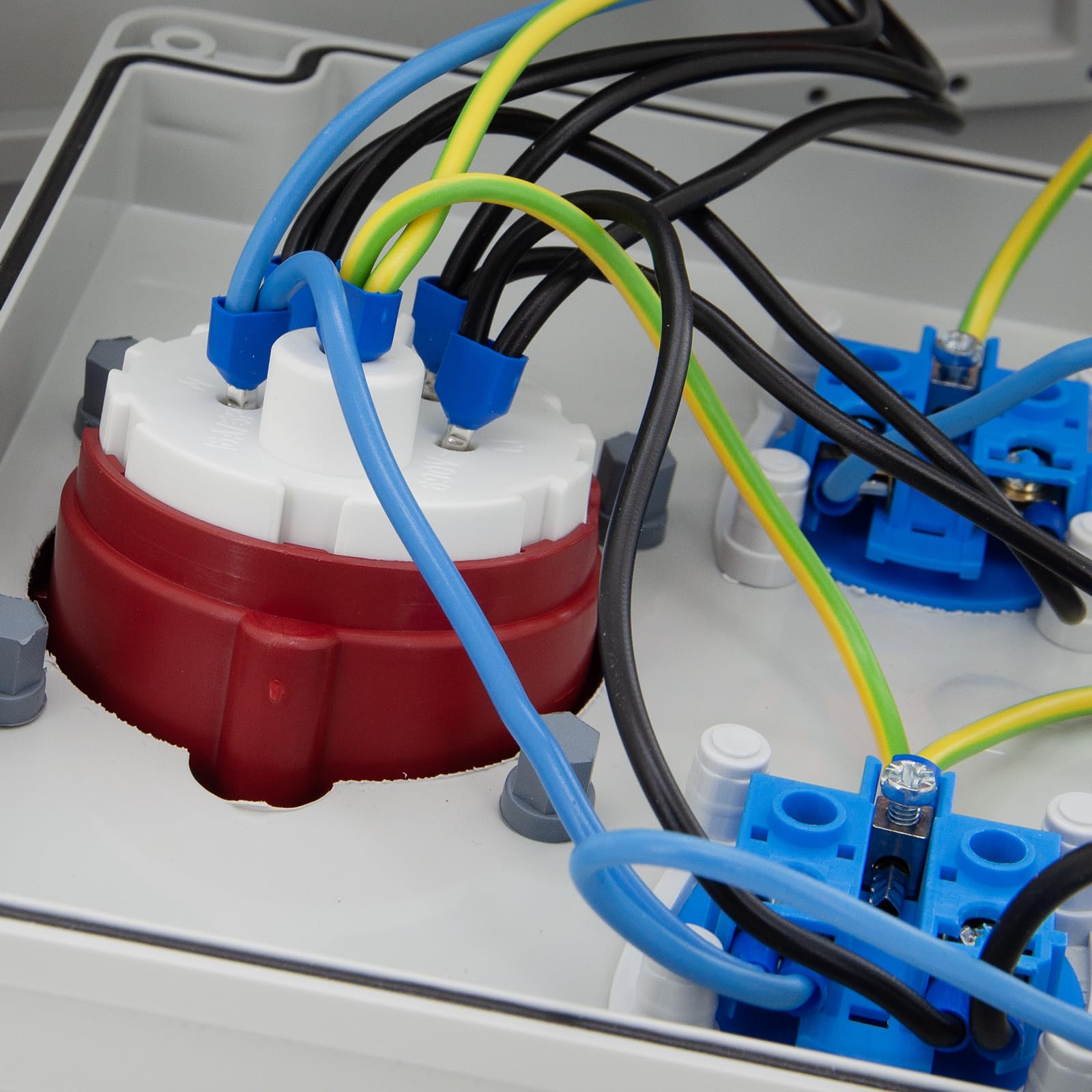 ELS Elektrotechnika Distributore di corrente da parete 6 x 230 V Schuko + 1 x CEE 16 A, distributore di presa cablato, per interni ed esterni