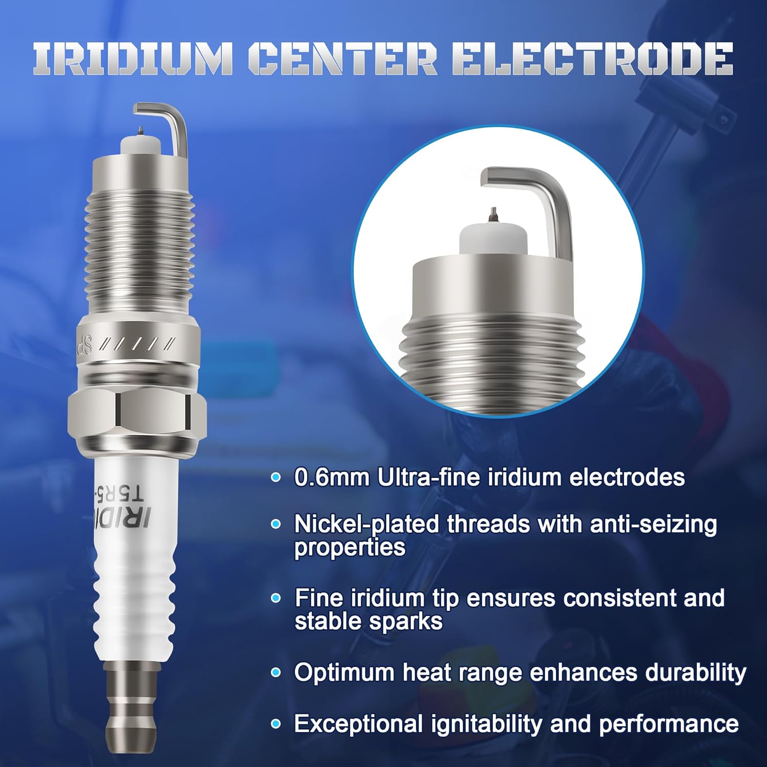 Iridium Spark Plugs 6 Pack 7316 TR551IX 7159 TR551GP Fits for 1998-2008 Ford F150 4.2 Ranger Mustang Explorer E150 E250 Econoline Thunderbird Taurus, Mercury Mountaineer, Land Rover LR3