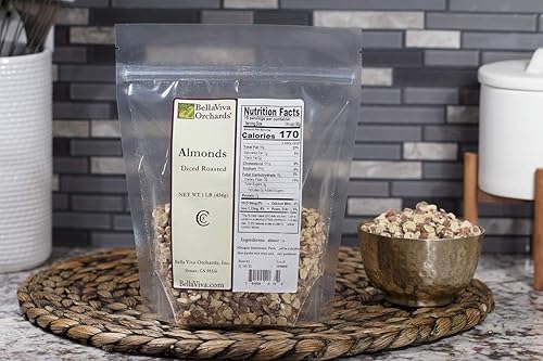 Miniatura 2 de Bella Viva Orchards Almendras tostadas en cubitos, 1 libra de almendras tostadas en cubitos
