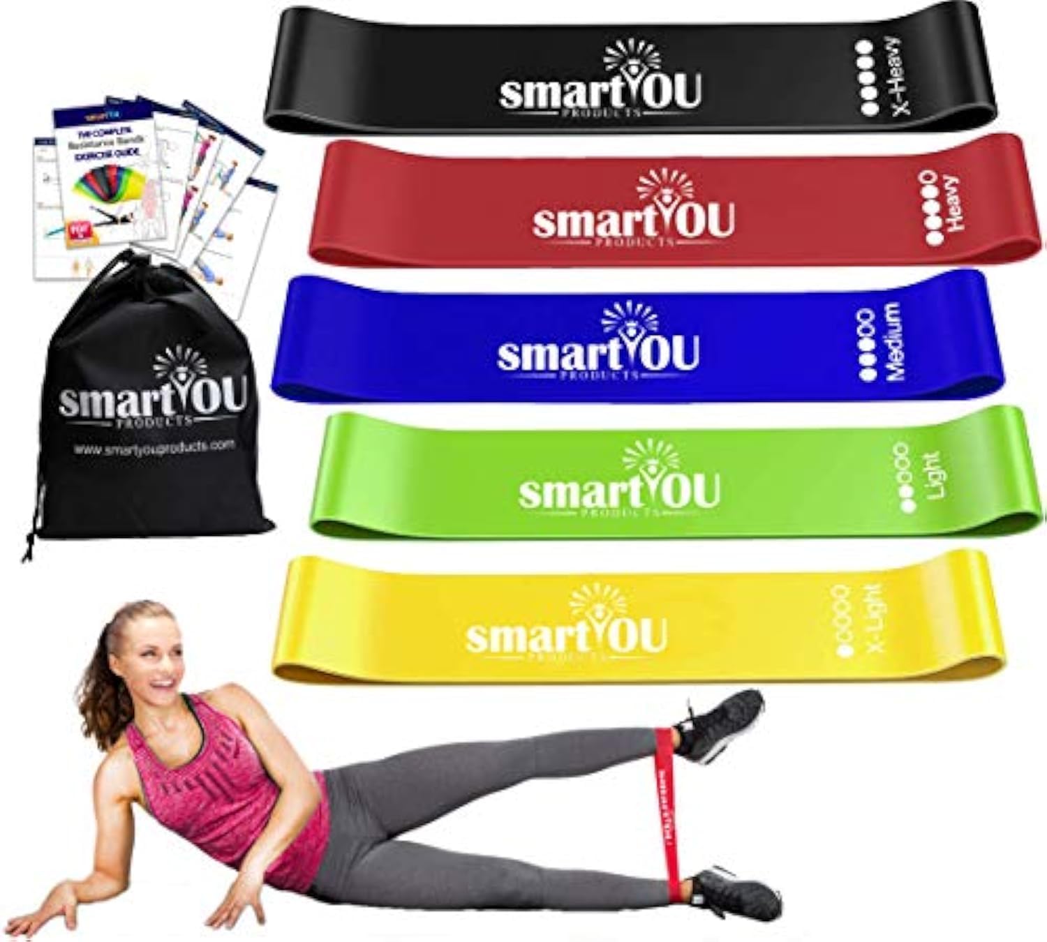 Lot De 5 Bandes Élastiques De Fitness Et De Musculation En Latex[u3227