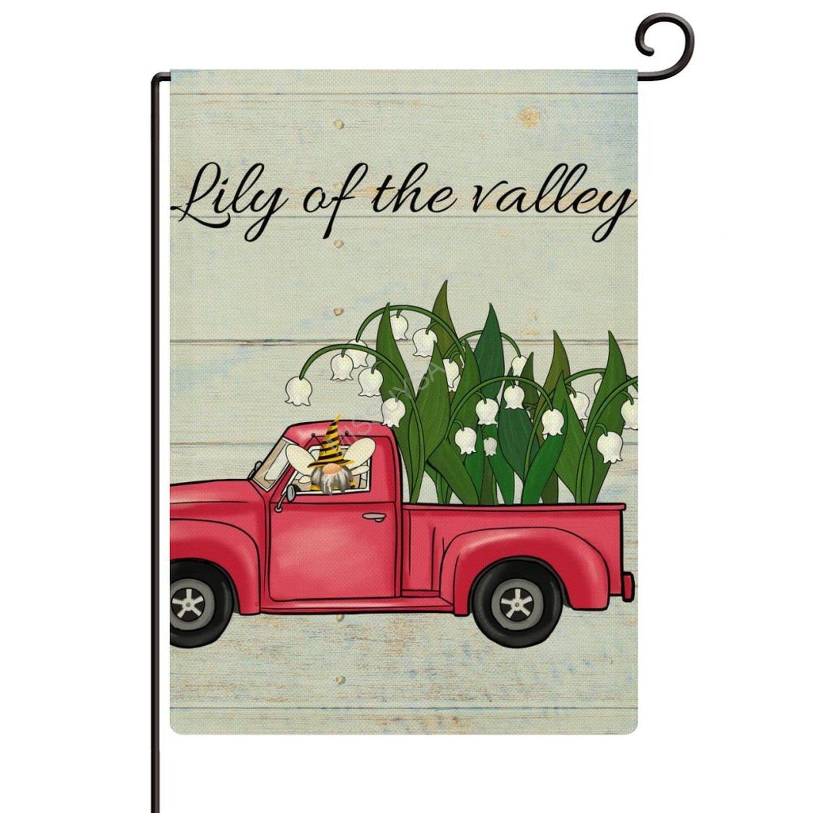 Amazon.com : Home Welcome Garden Flag,Lily of The Valley Truck 