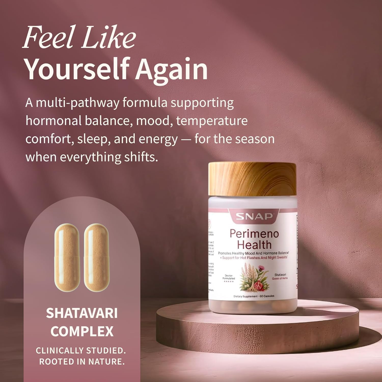 Snap Supplements Perimeno Health Perimenopause Supplements for Women, 60 Ct — Amazon image 3