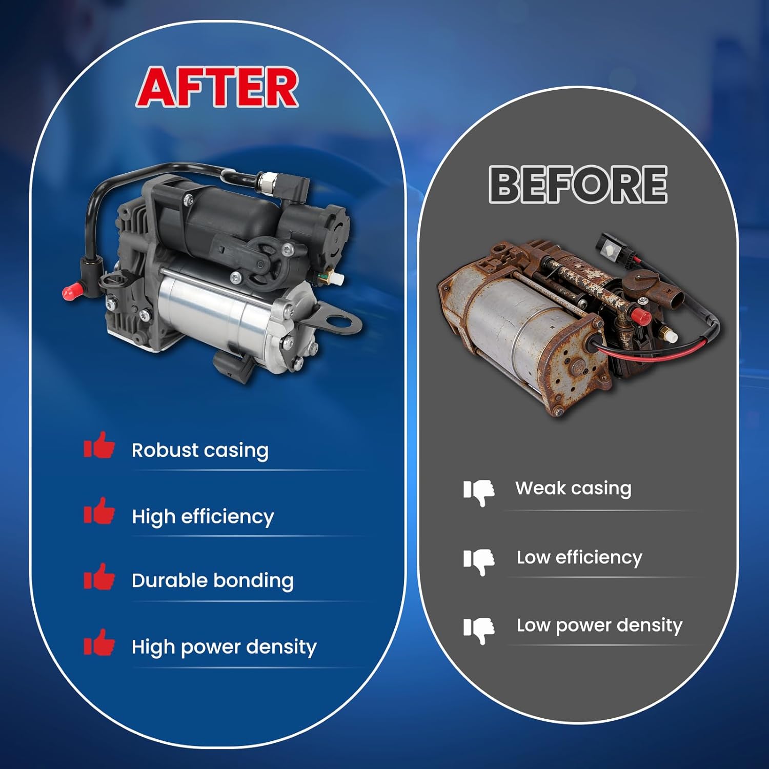 MOCA Air Suspension Compressor Compatible with 18-20 for Mercedes-Benz Maybach S560 4.0L/ S450 3.0L, 14-17 for S550 4.7L, 2019 for Mercedes-Benz S560 4.7L/ S560L 4.0L, 18-21 for S63 AMG 4.0L