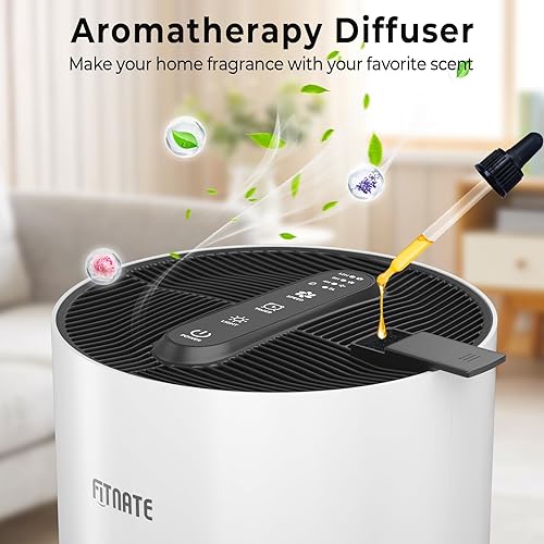 Miniatura 2 de FITNATE Purificadores de aire con difusor de aceite esencial, purificadores de aire HEPA para el hogar de hasta 880 pies cuadrados, con luz