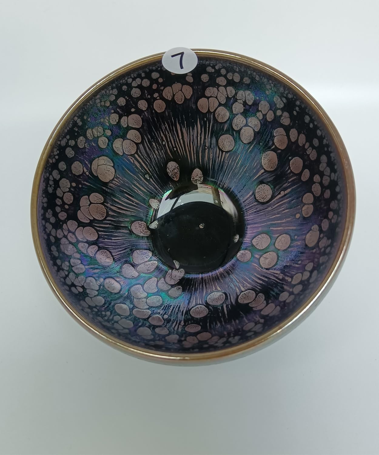 Apingjenz Tenmokus Tea Cups Colorful Oilspot Glaze,120ml Porcelain Tea Bowls Chinese Traditional Jian Ware Kiln Change Jianzhan