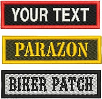 Custom Embroidered Name Tag Patch - Personalized Motorcycle Biker Sew on Patches 3.5" x 1" B