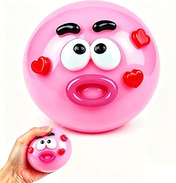 Fuzz Ball Fidget Stress Toy,Fuzzball Sensory Ball with Spiky Texture,Fuzz Ball Squishy Sensory for Anxiety Stress Relief,Fuzzball Stress Ball for Kids & Adult,Portable Fidget Toy for Home Smiley