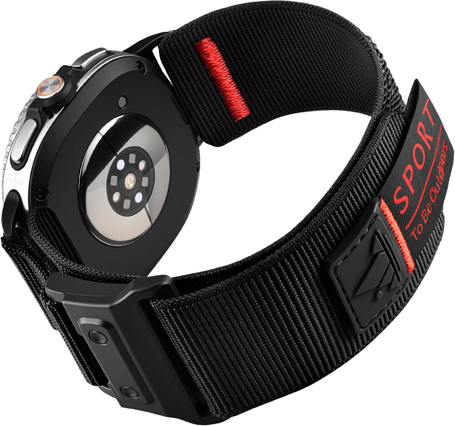 compatible with samsung galaxy watch 8 band 40mm 44mm classic 46mm, wristband for rugged nylon woven loop sport adjustable breathable strap replacement bands black-magnetic clasp galaxy watch 8/classic (40/44/46mm)