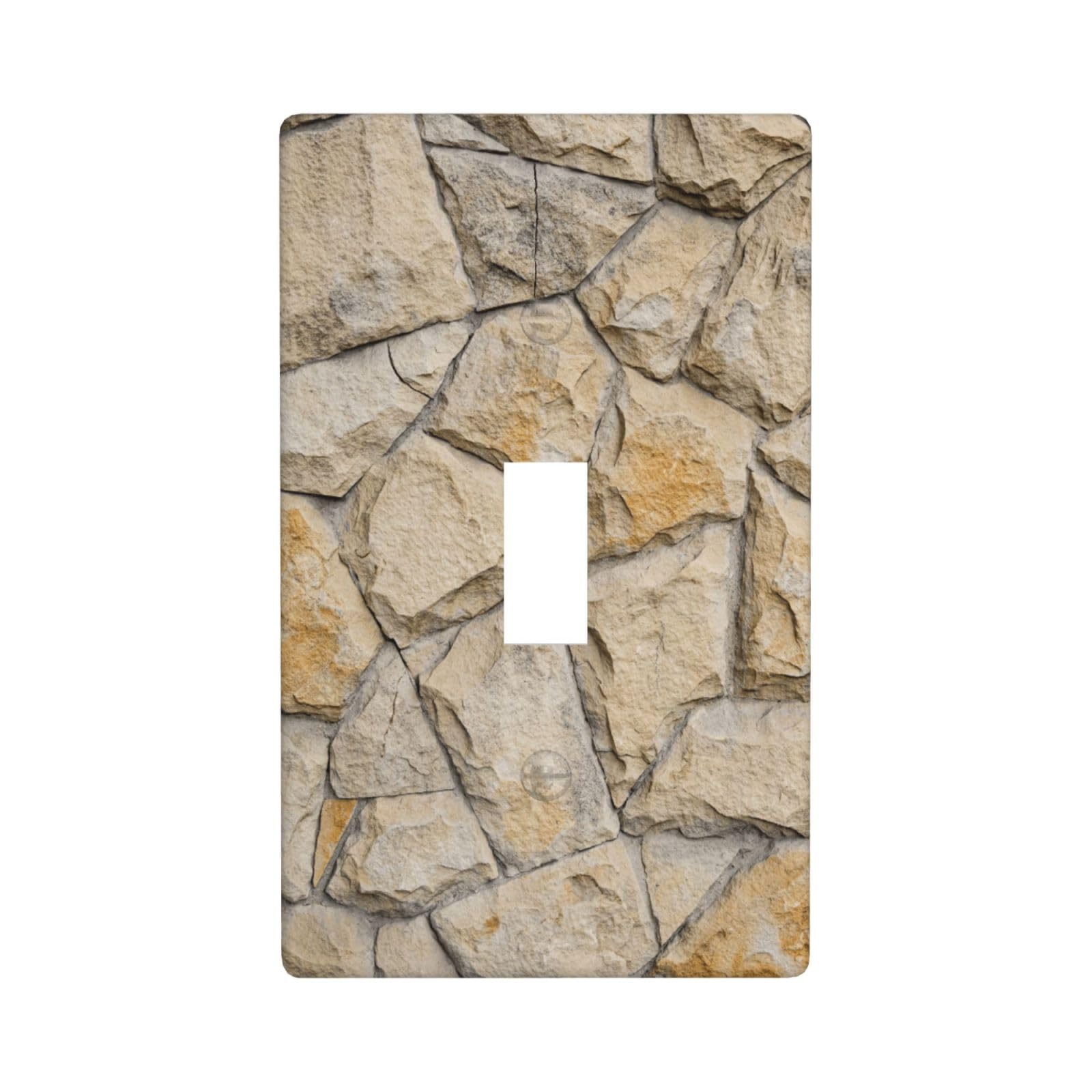 Placa de interruptor de piedra decorativa duplex para pared rustica elegante