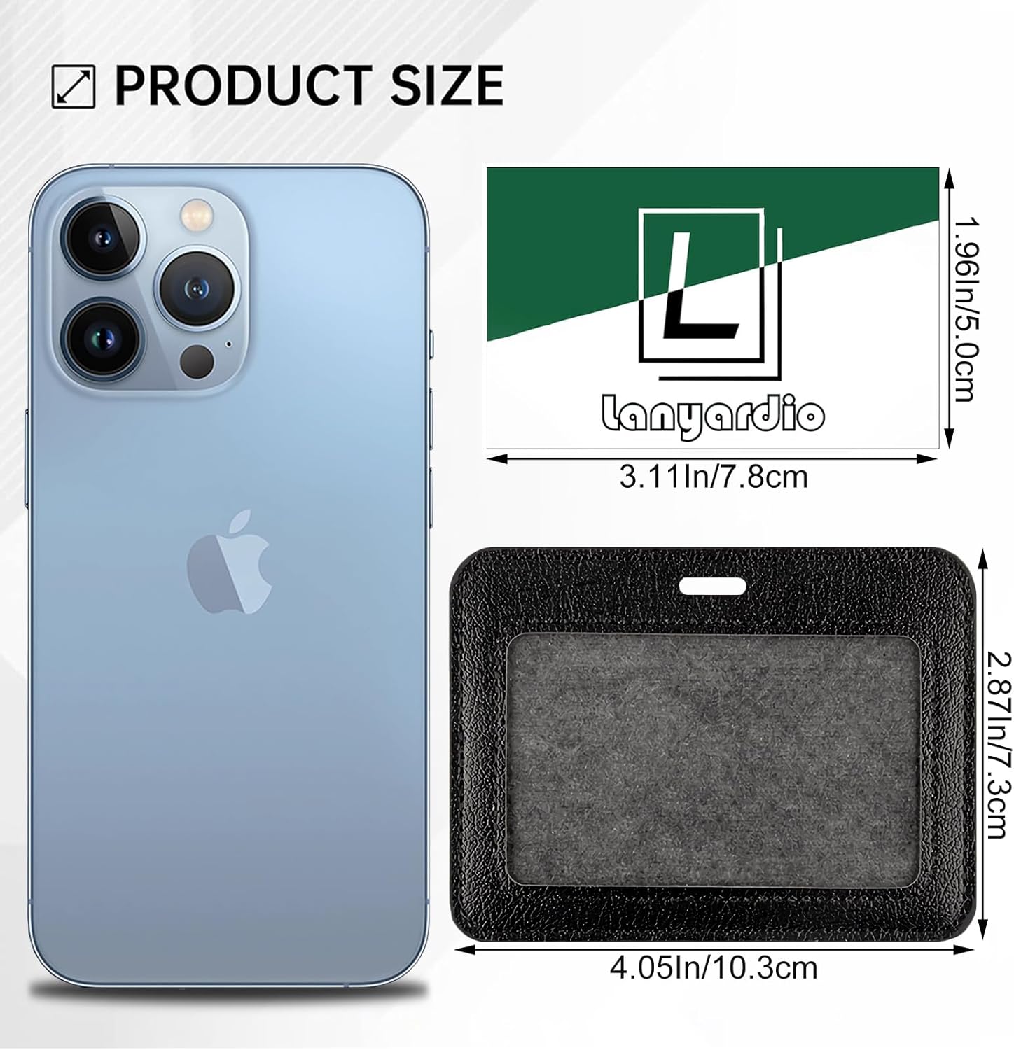 1 Pcs Leather ID Badge Holder - Horizontal, Black, Multiple Card Slots for Offices, Staff, Students, Employees - Image 2