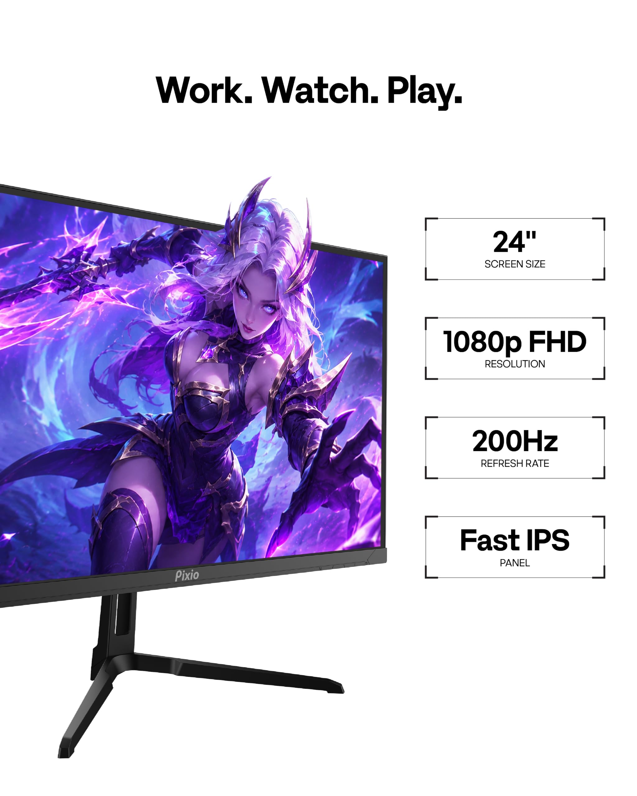 Amazon.com: Pixio PX248 Wave 24 inch 200Hz Refresh Rate FHD 1080p