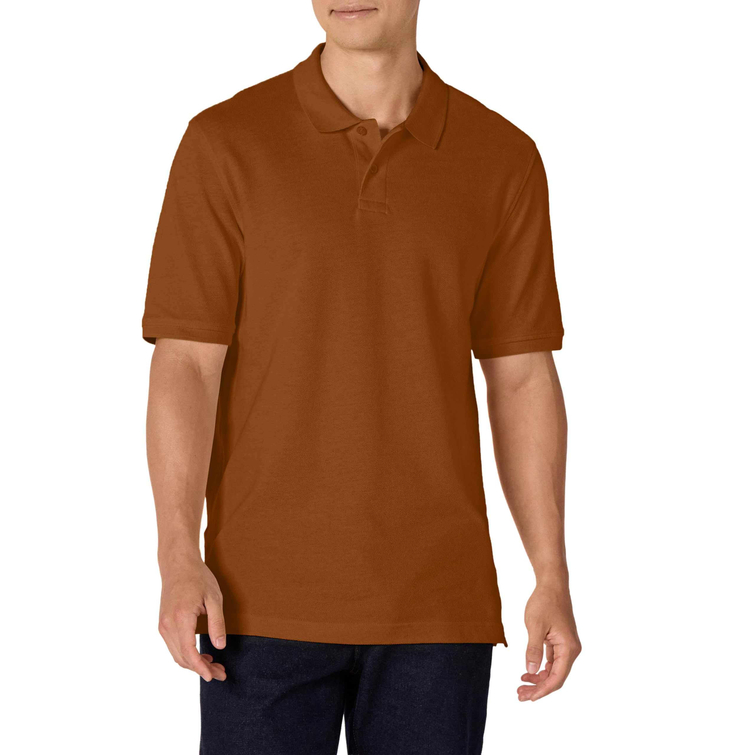 Amazon Essentials Men's Regular-Fit Cotton Pique Polo Shirt (Available in Big and Tall), Caramel, XL