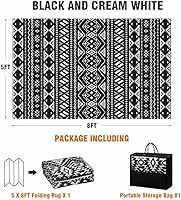 Vista 2 de Pendolr Alfombra de exterior de 5' x 8' pies, impermeable, para patio, alfombra de paja de plástico para exteriores, alfombra para camping