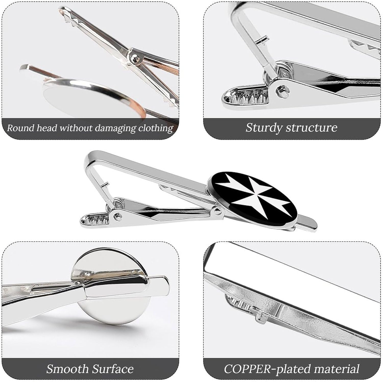 Hospitaller Knights Tie Clip Fashion Jewelry Necktie Pin for Wedding Busiess Office Accessories