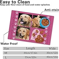 Vista 2 de Alfombrillas personalizadas de piel sintética para comida y agua, antideslizante e impermeable para nombre/foto, tapete personalizado