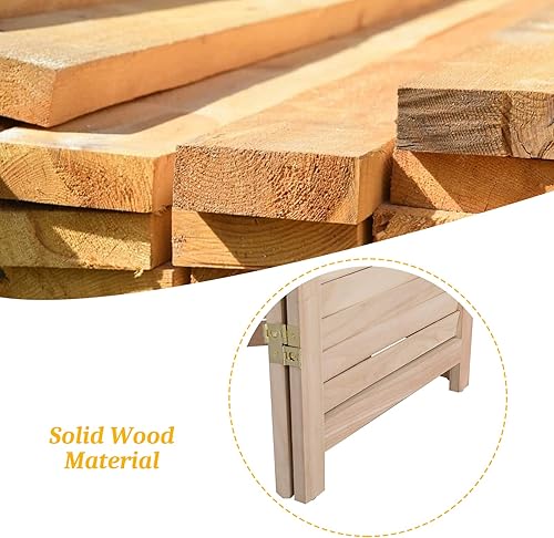 Miniatura 5 de Bonnlo Separador de madera de privacidad divisor de pared plegable de 59 pies de alto separador de espacio con bisagras para interiores natural 6