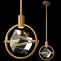 KR142★ テーブルシャンデリア LIANGMH Modern Crystal Pendant Light in Gold Brushed Brass