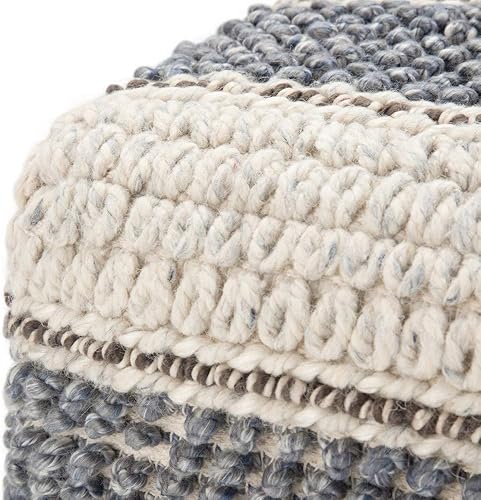 Miniatura 49 de SIMPLIHOME Grady Puf cuadrado contemporáneo en tono tierra marrón tejido a mano para la sala de estar, el dormitorio y la habitación de los niños