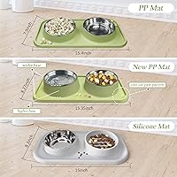 Vista 2 de Cuencos de comida para gatos de silicona impermeables, cuencos dobles de alimentación lenta de acero inoxidable y silicona, borde elevado