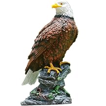 Stunning American Bald Eagle Sculpture Home Decor Ornament 3D Animal Statue Eagle Bird D cor Lucky Statues 12 inches Abstract Figurine Business Gift Brown