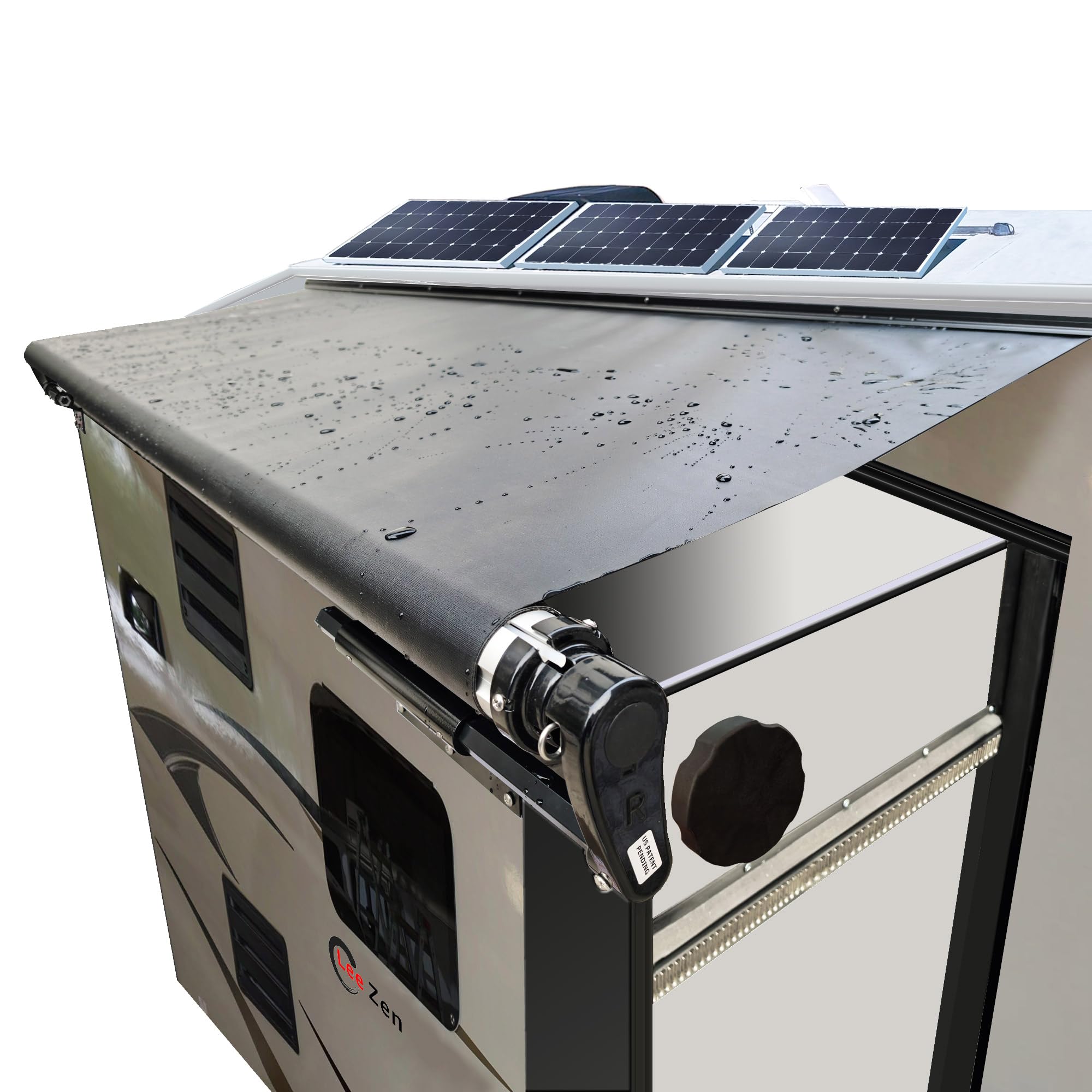 CLee Zen RV Slide-Out Awning Cover, Black, Universal Fit, Protective Slider Topper Full Set Assembly Solid Black, 7'6