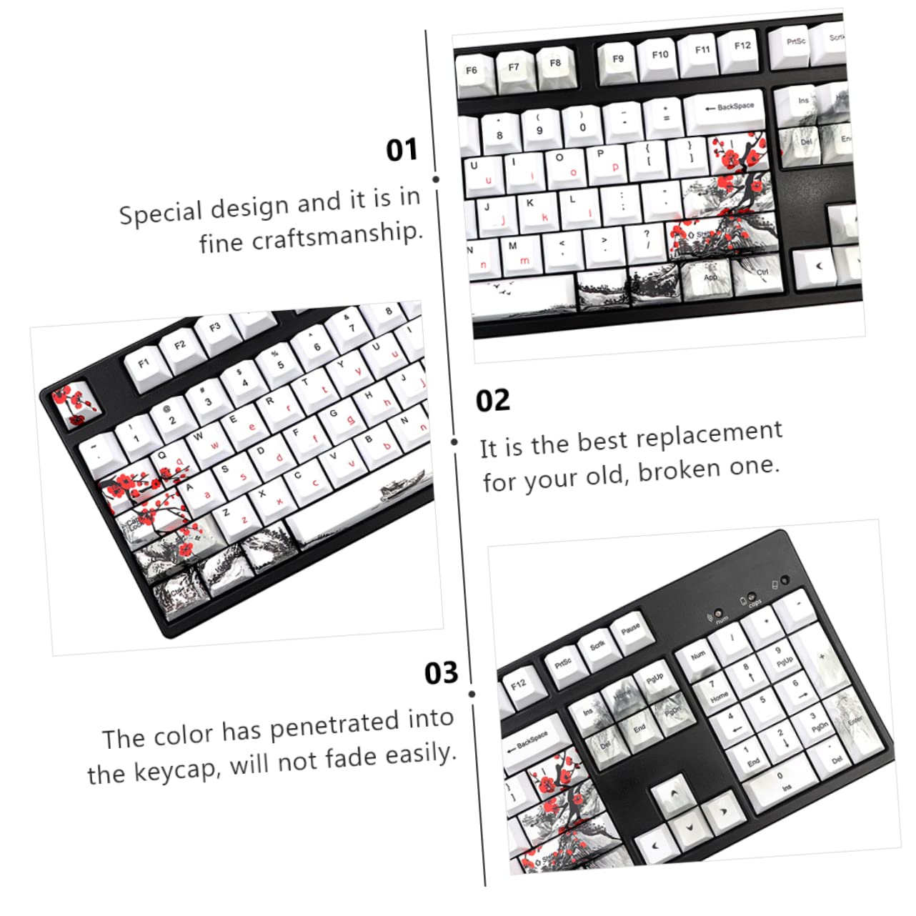 Keycap per Tastiera Meccanica 128 Pezzi Pbt Ricambio | Superficie Liscia, Uso Confortevole, Set 1 Confezione, Accessori per PC
