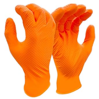 MAGID Iron Grip Powder-Free 100% Nitrile Disposable Gloves, QTY 100, Size 7/Small - T9408OR