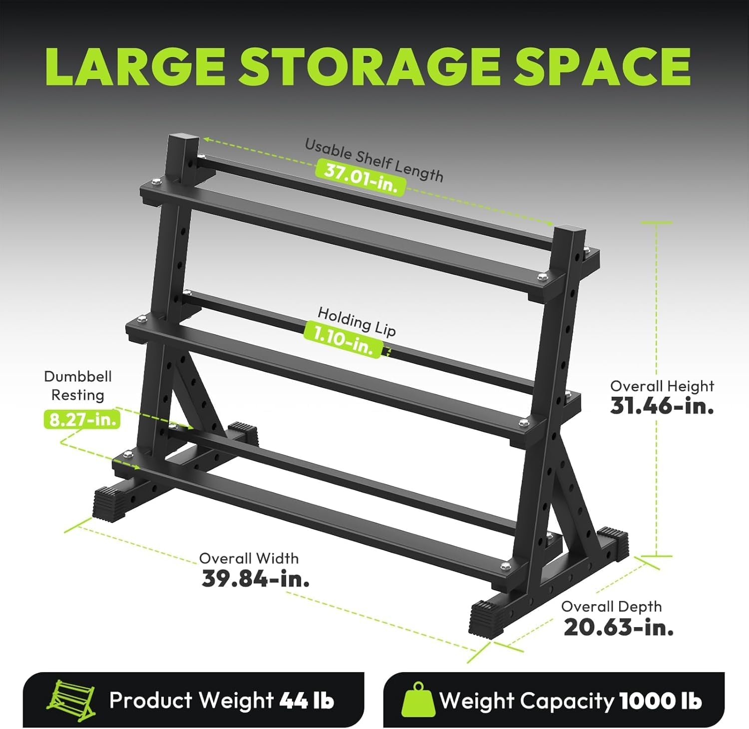 Rubber Coated Hex Dumbbell Set with Rack, 300-840 lb | Fixed Weights Sets with Heavy Duty Storage Stand, Multiple Weight Options Home Gym Equipment for Strength Training