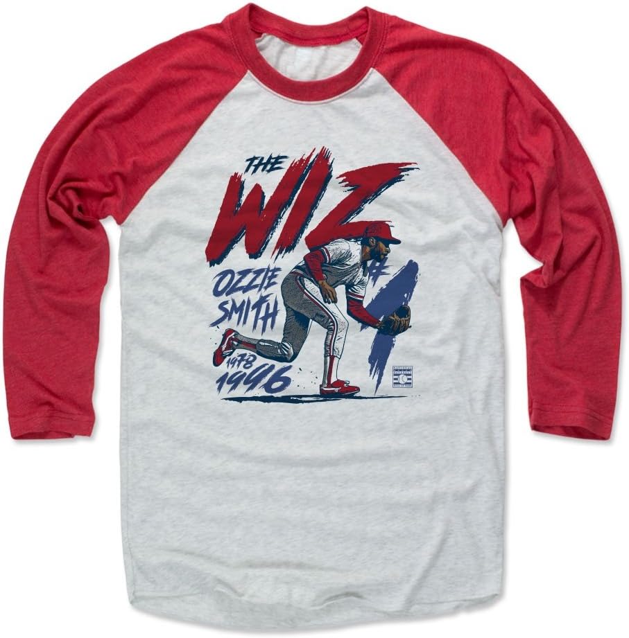 500 LEVEL Ozzie Smith 3/4 Sleeve Raglan T-Shirt - Ozzie Smith Wiz