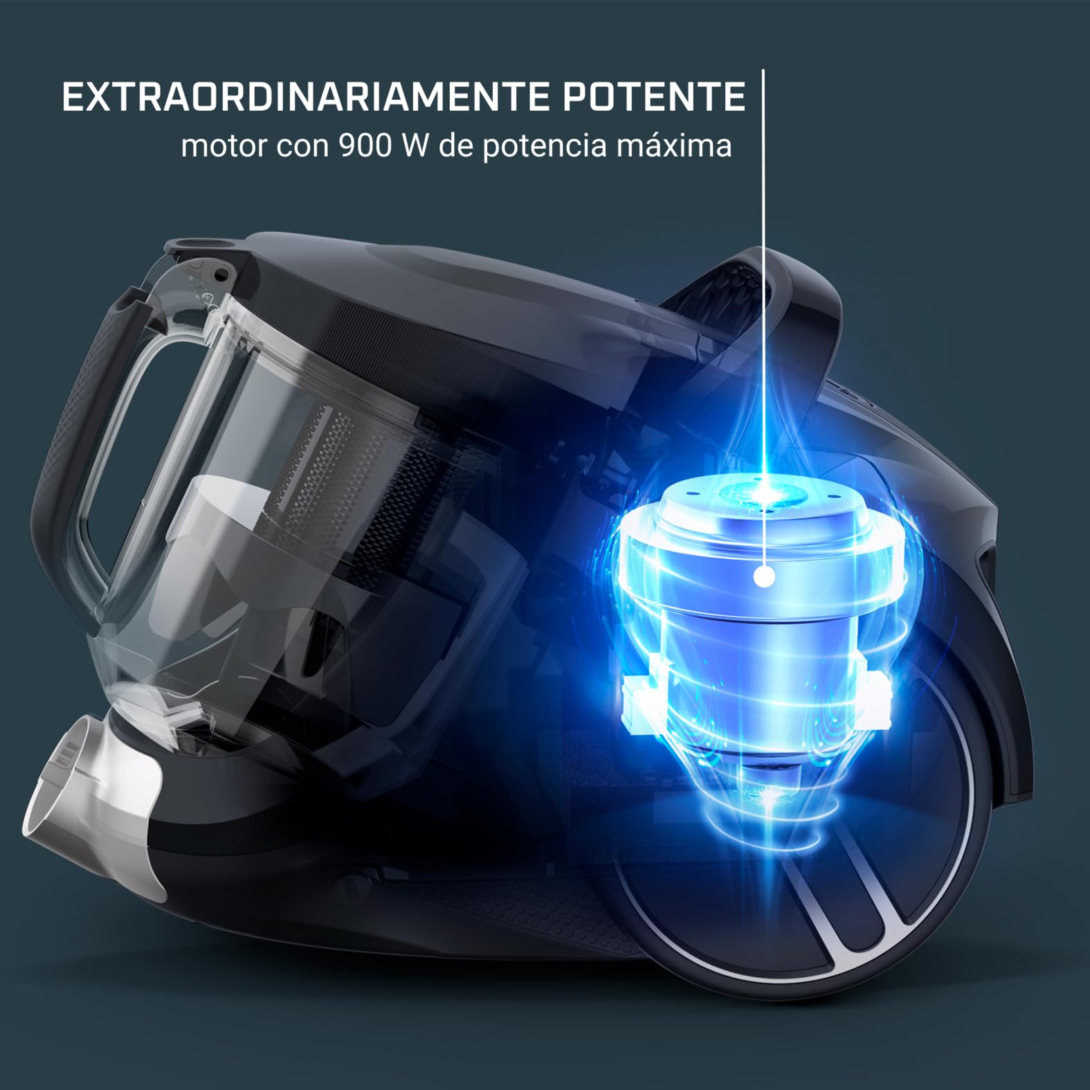 Rowenta Compact Power XXL - Aspiradora sin Bolsa compacta, Motor 900 W, filtración ciclónica 3 Niveles, depósito 2,5 L, Kit clásico + y diseño eficiente (Reacondicionado)
