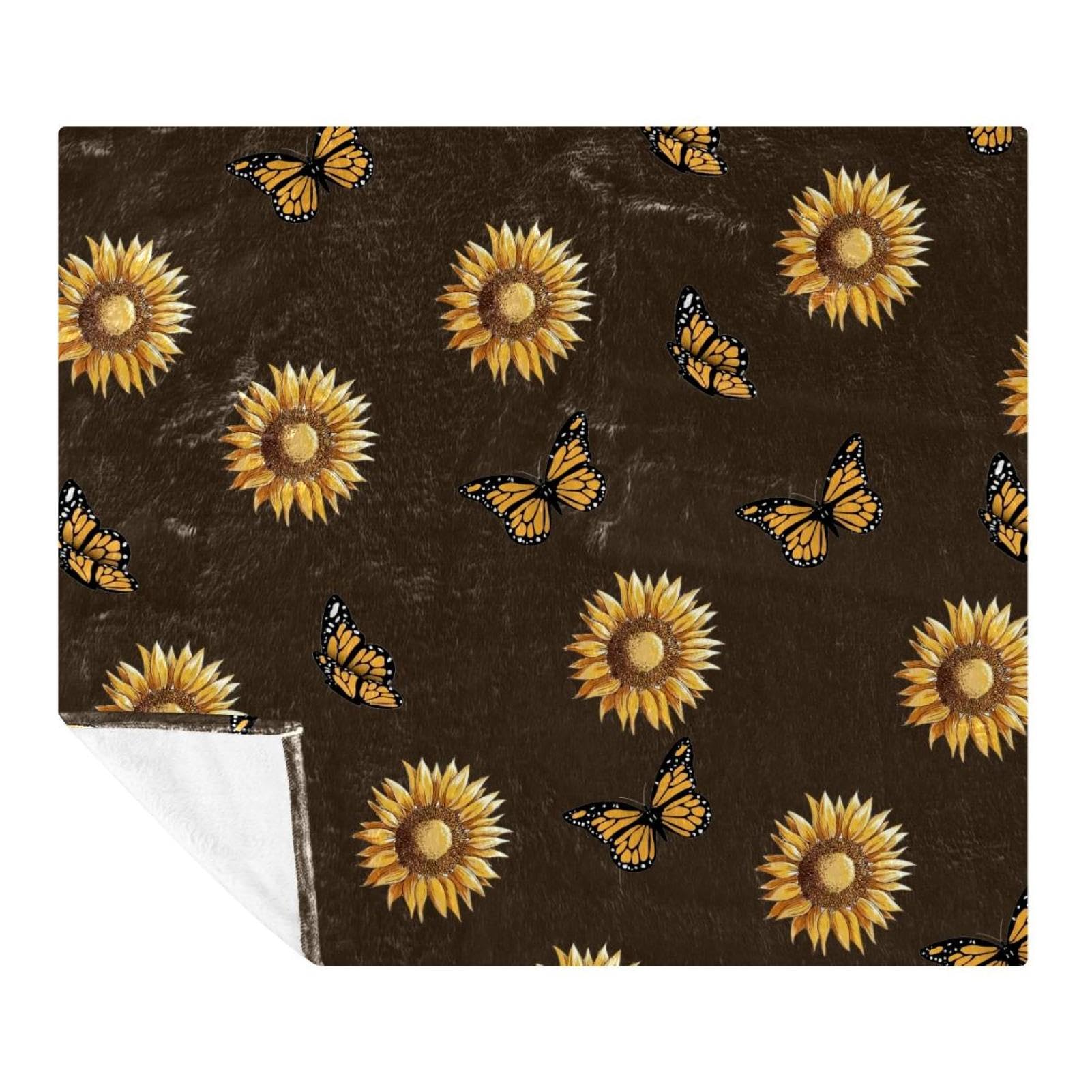 Couverture microfibre haut de gamme imprimé papillon, douceur et finitions soignées