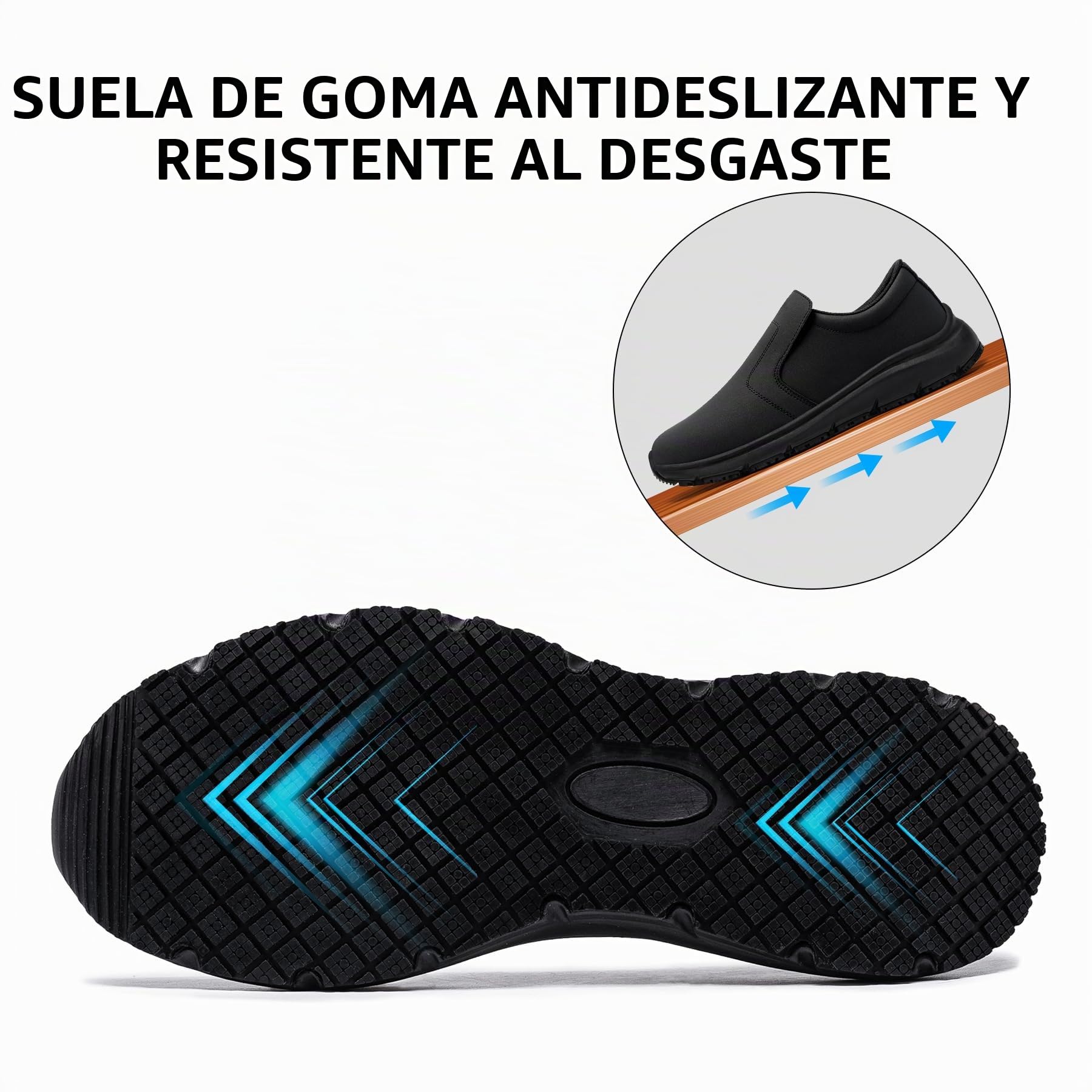 Zapatos de Seguridad Antideslizantes Hombre Mujer Calzado Cocina Calzado de Seguridad Impermeable Zapatillas Antideslizante Trabajo Punteras de Acero Ligeras cómodas Zapatos de Cocina Slip-On