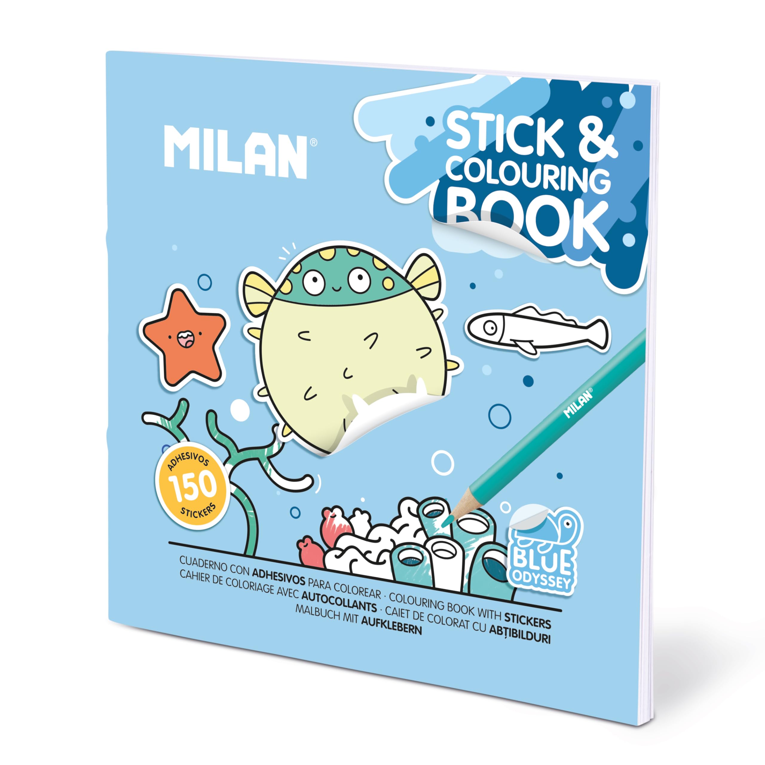 MILAN® 'Blue Odissey' Colouring Sticker Notebook