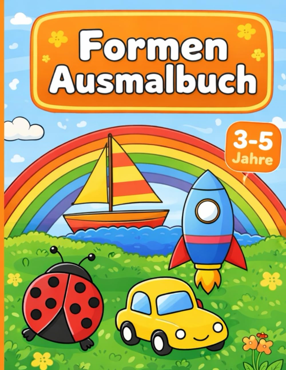 Formen Ausmalbuch für Kinder: Einfache Formen und Bilder zum Ausmalen – Lernen und Spaß für Kinder von 3–5 Jahren