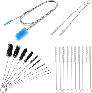 Flexible Drain Brush，Nylon Cleaner Double Ended Elastic Hose Pipe 67-inch and Long Straw Brush, Nylon Pipe Tube Cleaner 8.2-ihch 10 Different Diameters