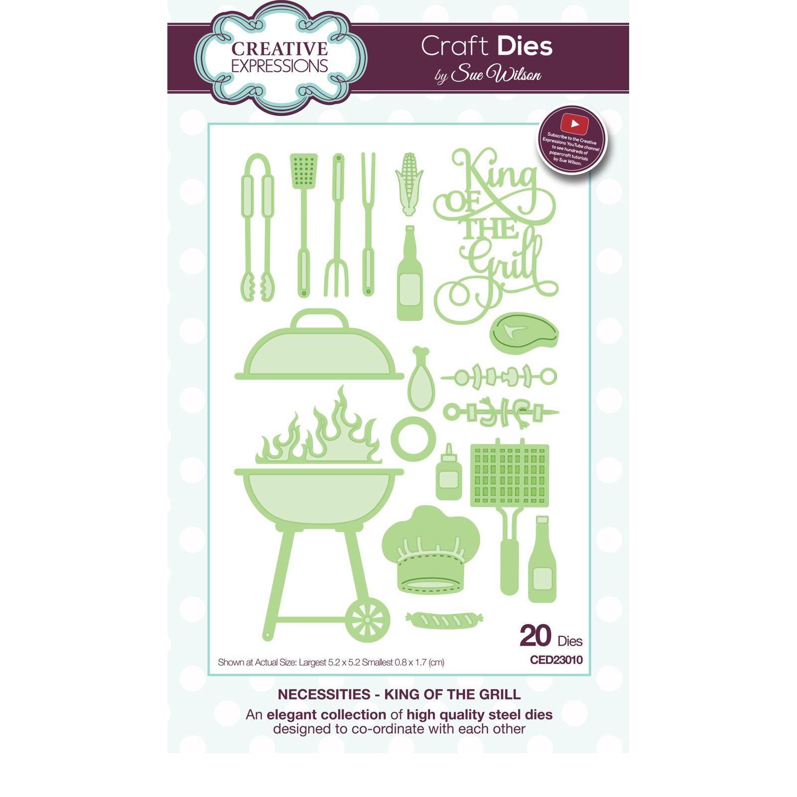 Sue Wilson Necessities Collection King of the Grill Craft Die, Metal, Silver, 27.3 x 20.5 x 0.8 cm